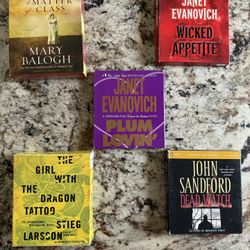 Lot of 5 Audiobooks, CD, Thriller, Crime, Suspense; Evanovich, Sandford, Larson