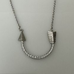 YAGI Sterling Silver CZ Arrow Pendant With Chain