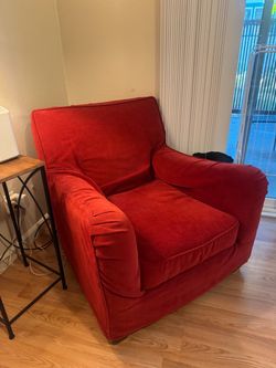 Red Upholstered Accent Armchair