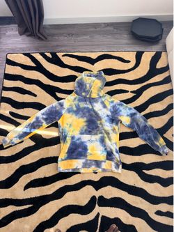 Blue and Yellow Tie-Dye Hoodie