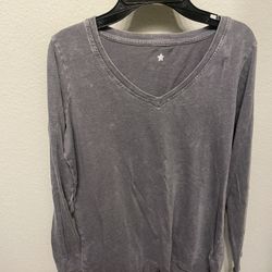Vanilla Star Women’s Gray Long Sleeve Blouse, Large
