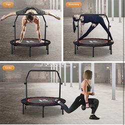 40"Foldable Mini Trampoline, Indoor Trampoline for Kids, Adults Indoor/Garden Workout, Fitness