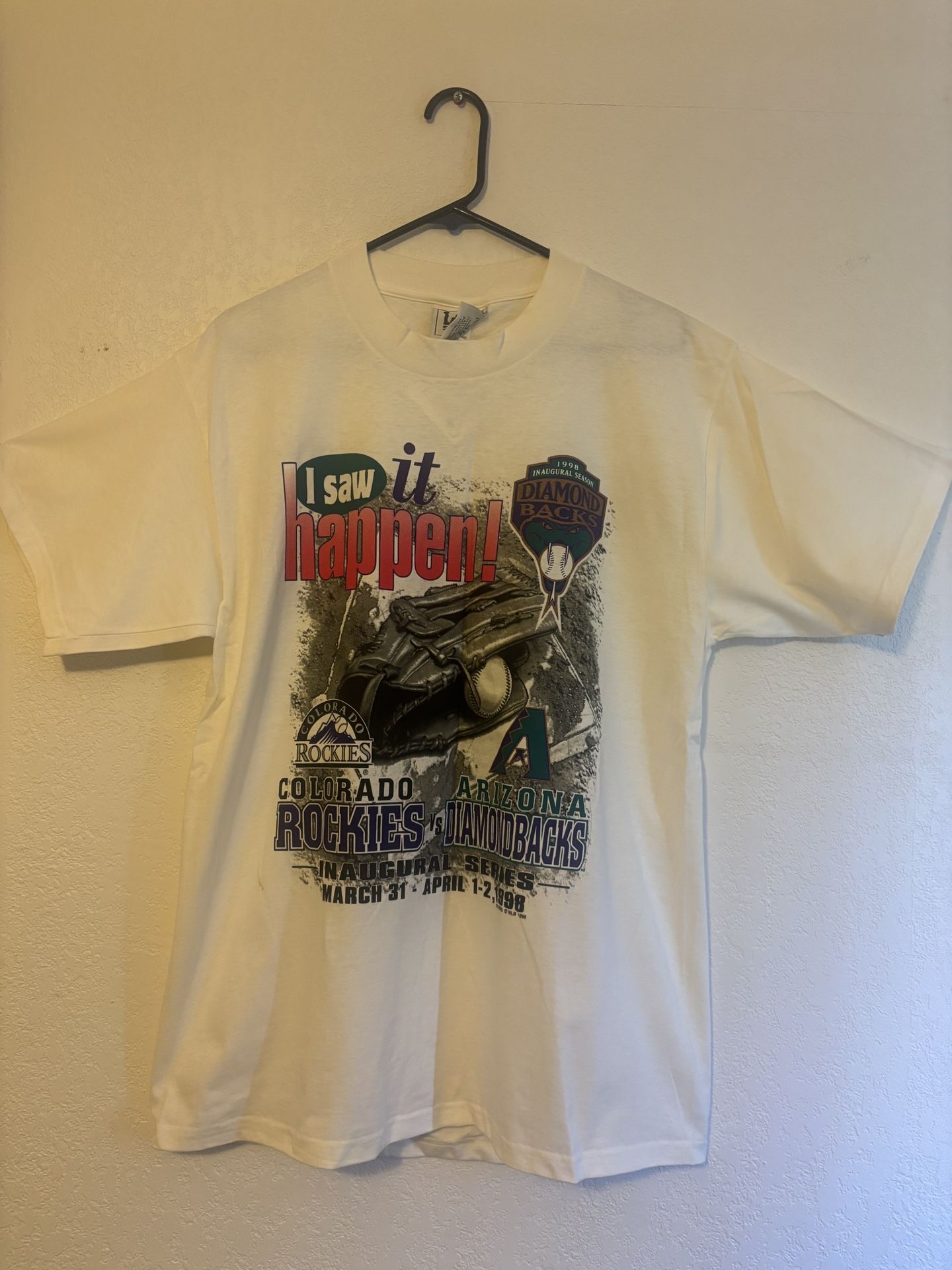 Vintage D-backs I saw it happen 1998 inaugural season T shirt (Large)
