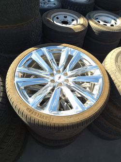 26" Chrome Replica Escalade platinum Wheels & Tires - Set