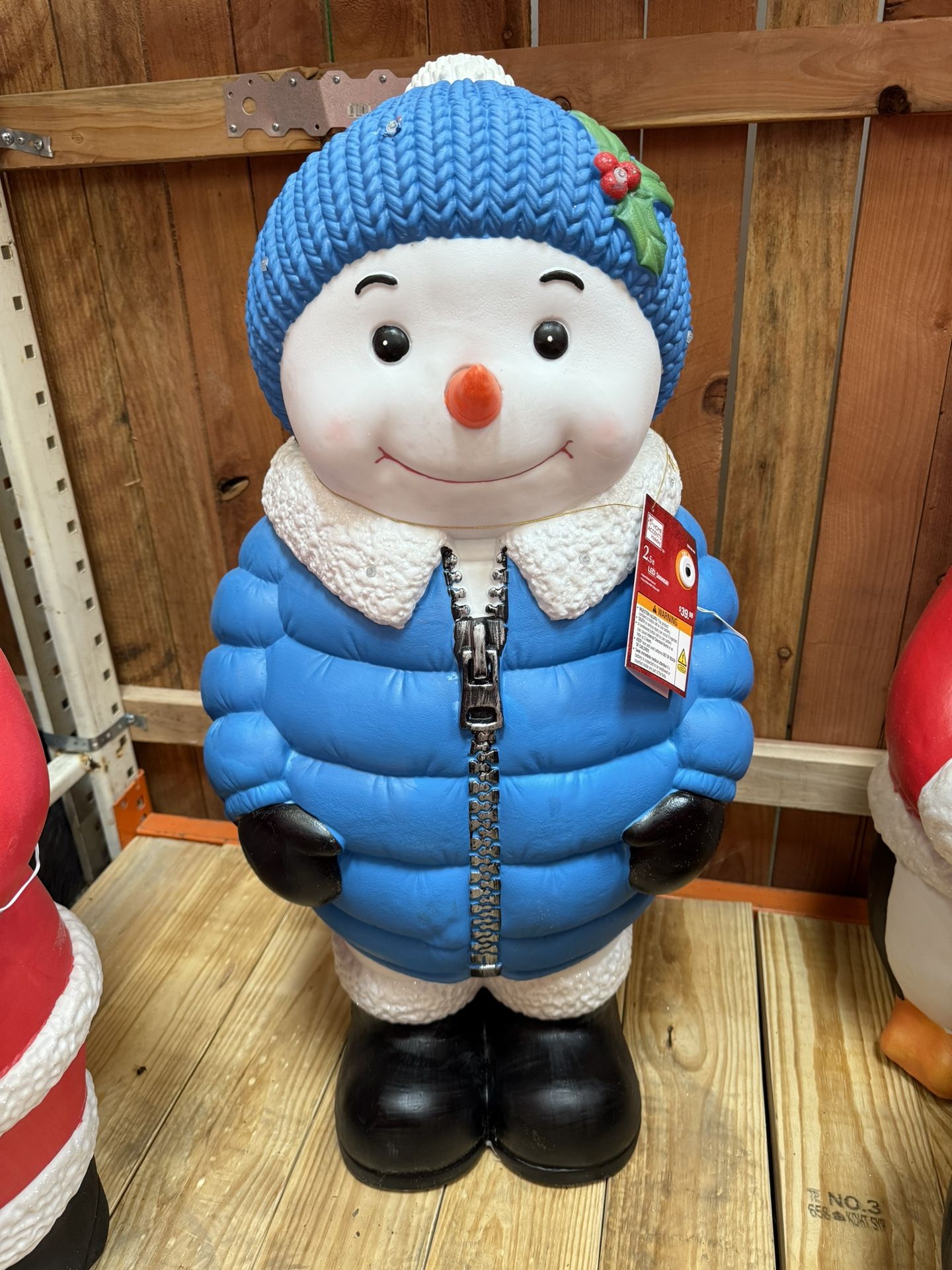 NEW 2.5 ft BLUE SNOWMAN LED LIGHT UP BLOW MOLD CHRISTMAS DECOR