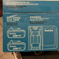Makita 18-Volt LXT Lithium-lon Battery and Rapid Optimum Charger Starter Pack (4. 0Ah)$150 Firm 