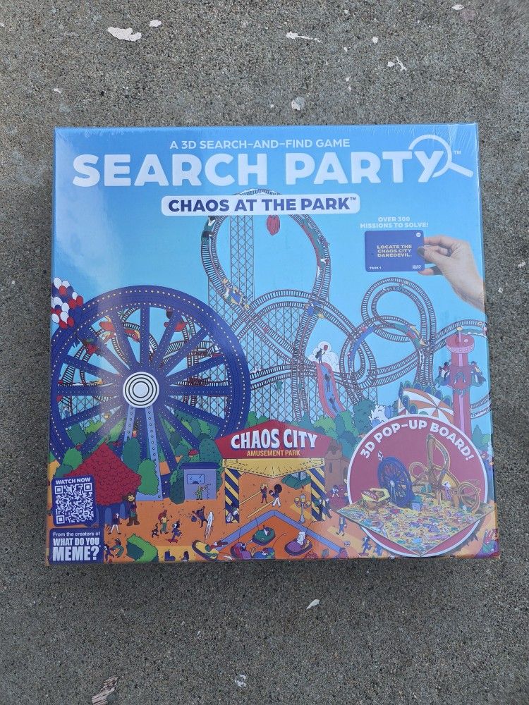 Search Party Chaos at the Park 3D Search & Find Board Game What Do You MEME?