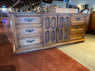 DREW Vintage Spanish Style Triple Dresser with Ornate Handles