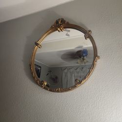 Vintage French Provincial Round Mirror