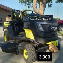 RYOBI 80V HP BRUSHLESS 42IN BATTERY ELECTRIC CORDLESS RIDING LAWN TRACTOR WITH (3) 80V  10AMP BATTERY AND CHARGER