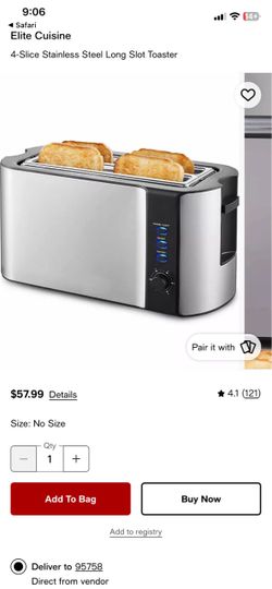 Stainless steel Elite Gourmet Toaster