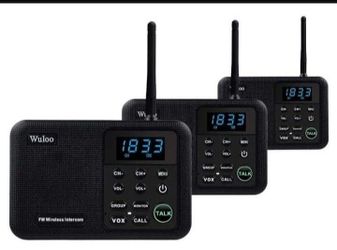 Wuloo Intercoms Wireless for Home 1 Mile Range 22 Channel 100 Digital Code Display Screen, Wireless Intercom System for Home House Business Office