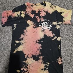 Assholes Live Forever Tie Dye Skull Graphic Tee Men’s Small Black Pink