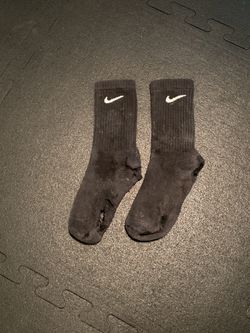 Bodybuilder GymBro Nike black Crew Distressed Squat Socks