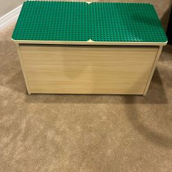 Kids Wood Toy Chest With Lego Board