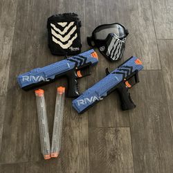 BLUE RIVAL NERF GUNS With Accessories 