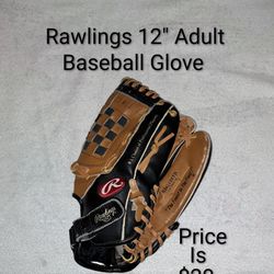 Rawlings 12" Used Adult Baseball Glove (RBG120TB) Price Is $20