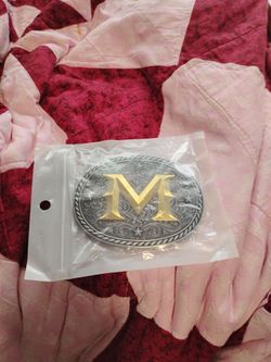 Letter M Western Belt Buckle
