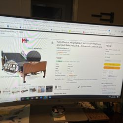 Hospital Bed Fully electric, and side table