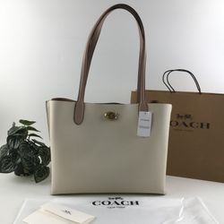 COACH shoulder tote bag white C0690