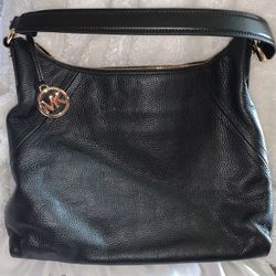 NEW Large Black Leather Michael Kors Purse
