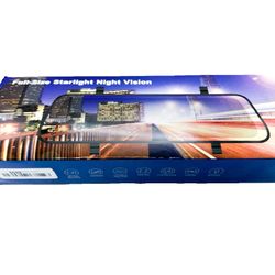 Car Starlight Night Vision Rear View Mirror Driving Dual Channel Video Recorder