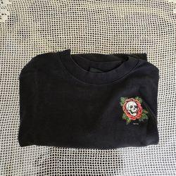 Empyre Roxie Skull & Rose, Black & Red Shirt
