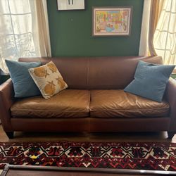 West Elm Leather Couch