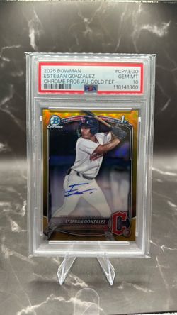 2025 Bowman Chrome Esteban Gonzalez Gold Refractor Auto PSA 10