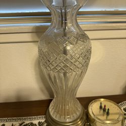 Antique Set Of Glass Lamps With shades 