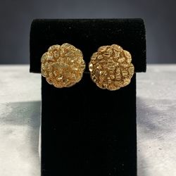 3/4" Gold nugget earrings #19988
