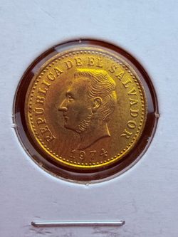 1974 2 cents Francisco Morazan El Salvador Coin