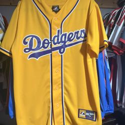 Dodgers Majestic Rate Yellow Lakers Color Jersey TRADE