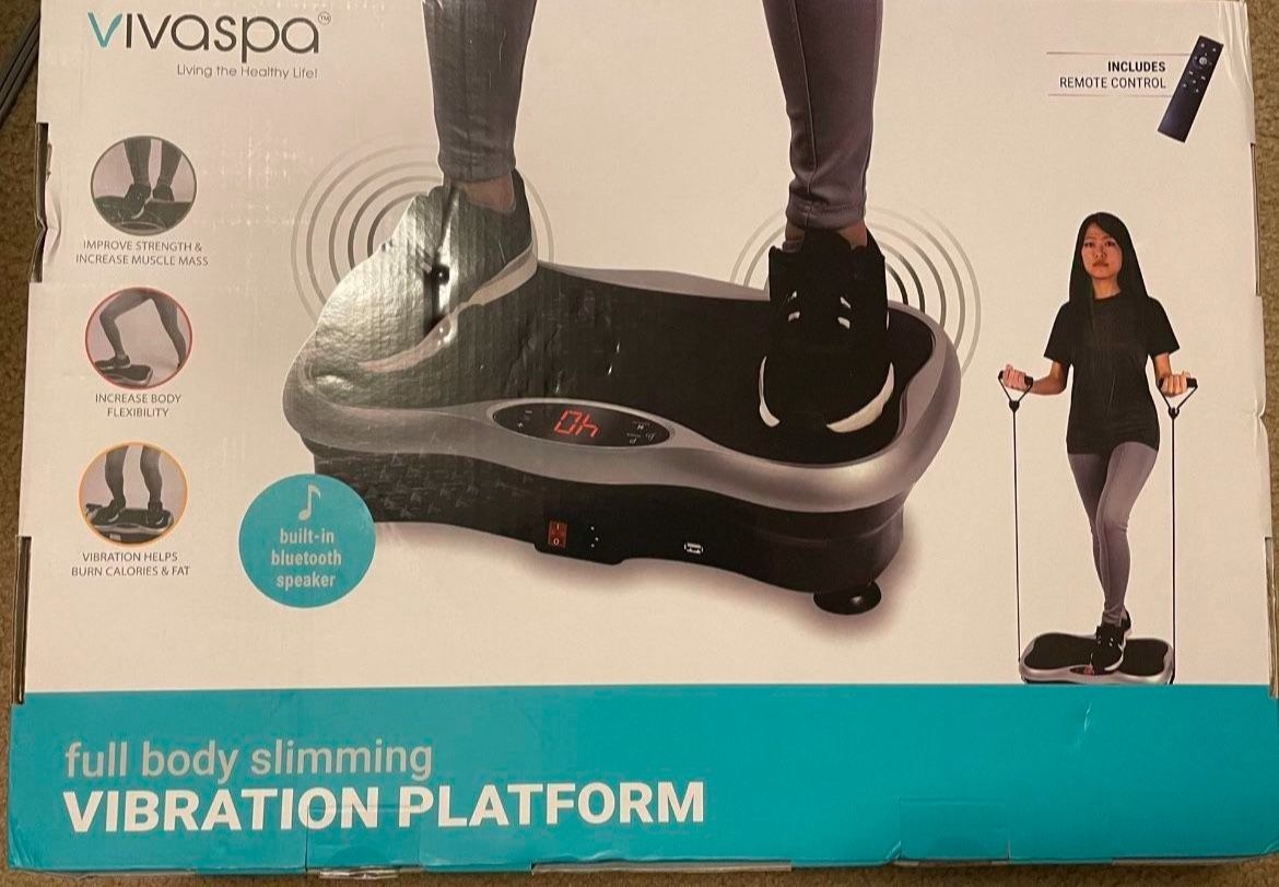 New In box - Full Body Slimming Vibration Platform w/ Bluetooth & Arm Pullies