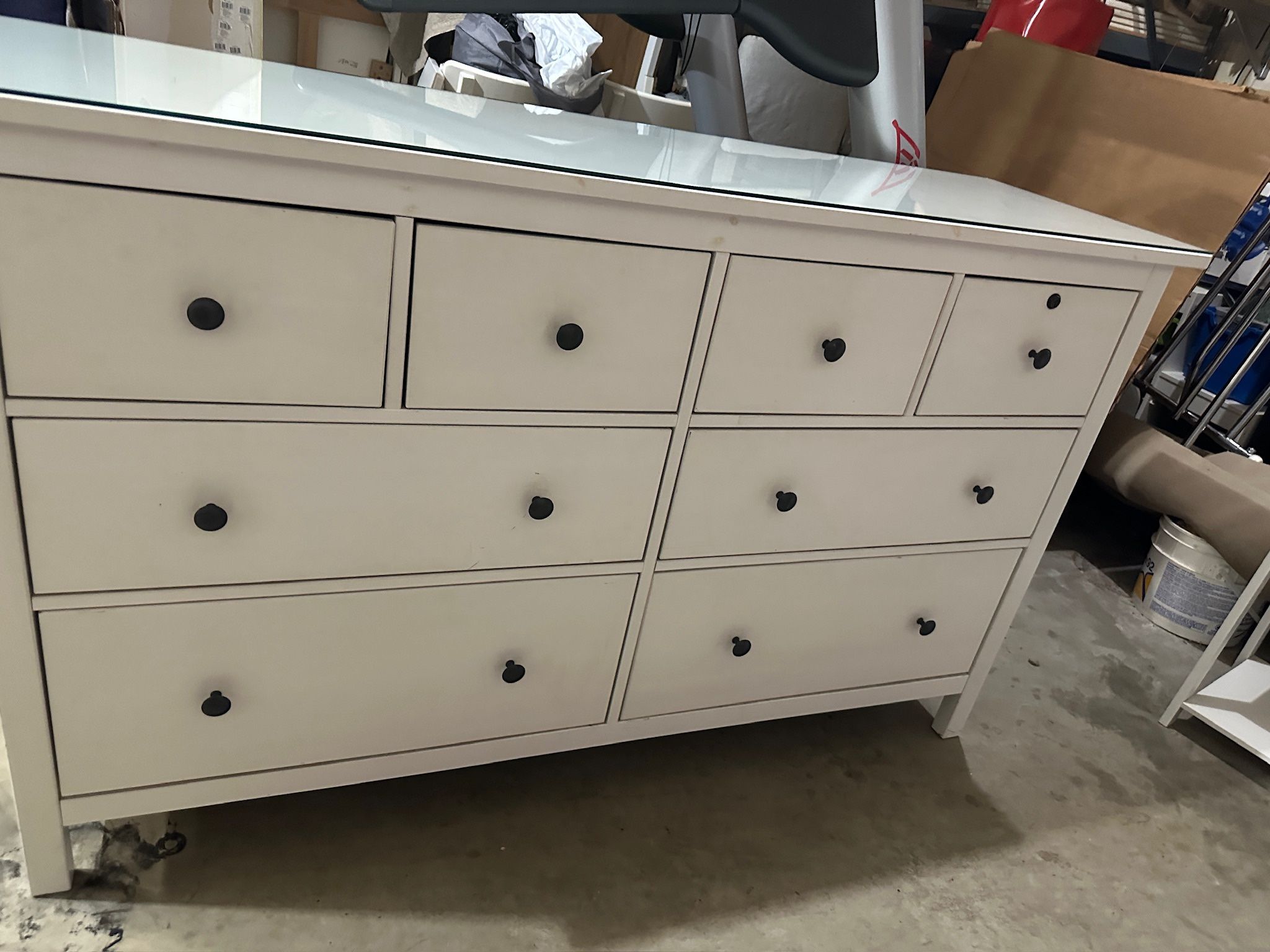 Ikea Hemnes Dresser with Glasstop