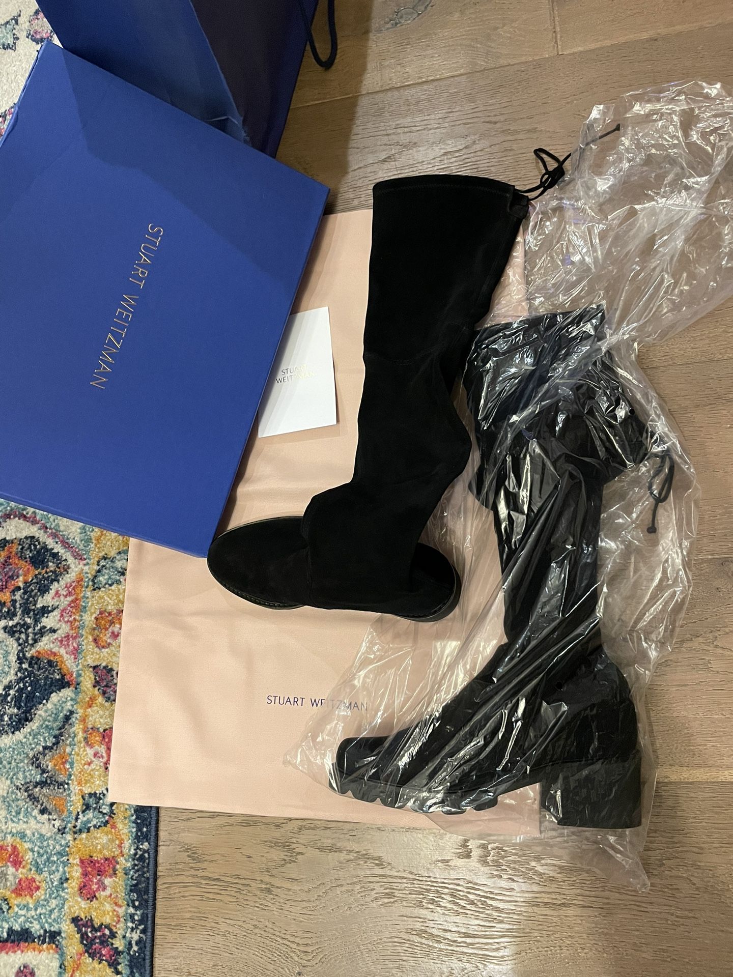 STUART WEITZMAN Flannery Suede Over The Knee Boots Black Size 7 S2771