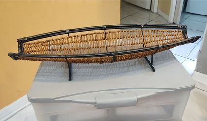 Decorative Woven Canoe Basket Centerpiece