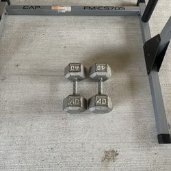 Cap 40Lb pair Solid Barbell Hex Dumbbells $80 