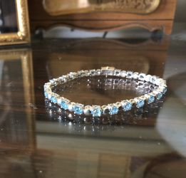 Sterling silver aquamarine bracelet