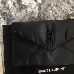 YSL Saint Laurent Large Envelope Clutch Black Flawless