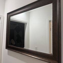 Large Decorative Wall Mirror – Bronze Frame (42” x 30”)