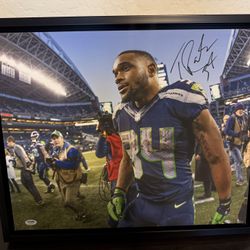 Seattle Seahawks Thomas Rawls Autographed Framed Canvas - PSA COA