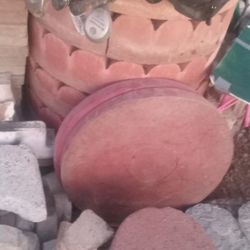 2 Giant Round Rubber Pavers