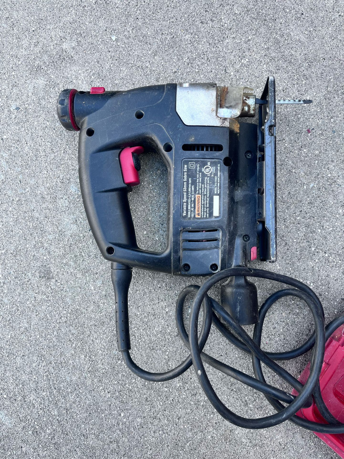 Cratftman 3.5 amp Sabre Saw 53mm Variable Speed