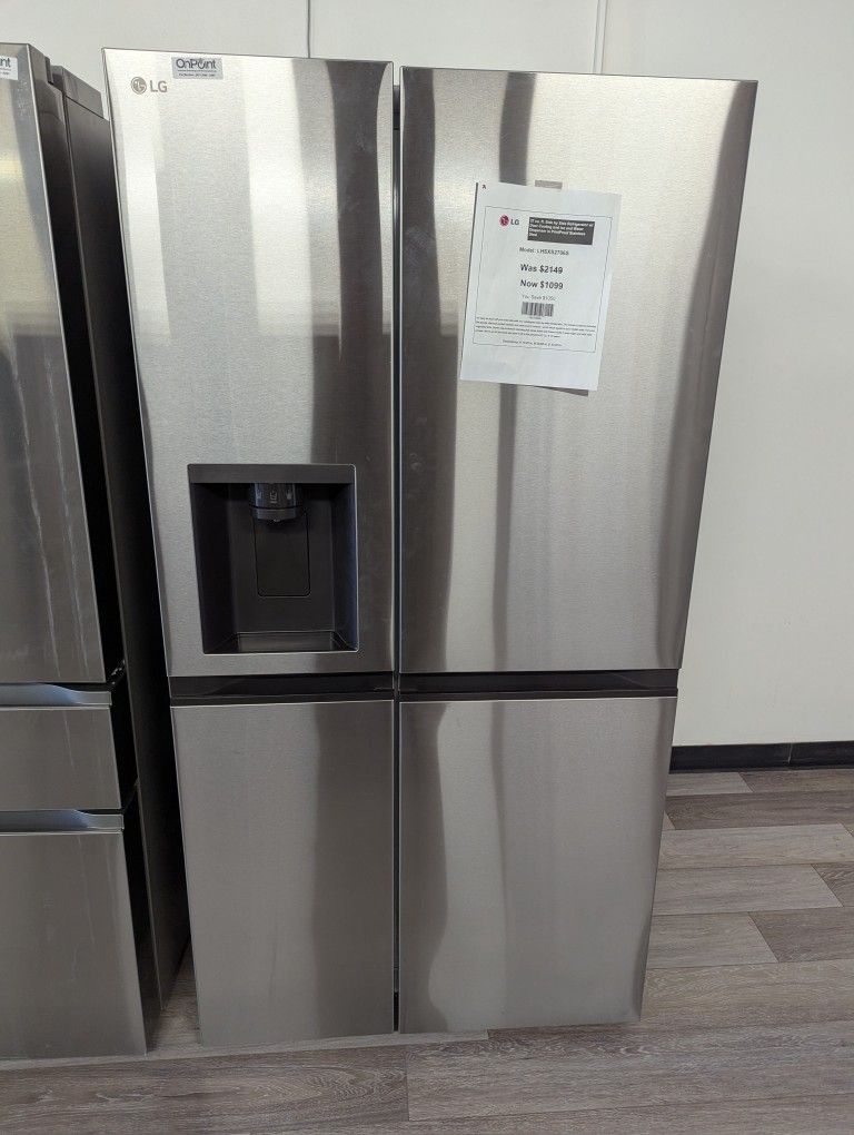 LG 27 Cu.Ft. Side X Side Refrigerator W/ Door Cooling, Ice And Water,Fingerprint Proof