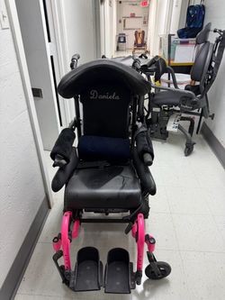Pediatric Tilt-in-Space Wheelchair Pink Frame