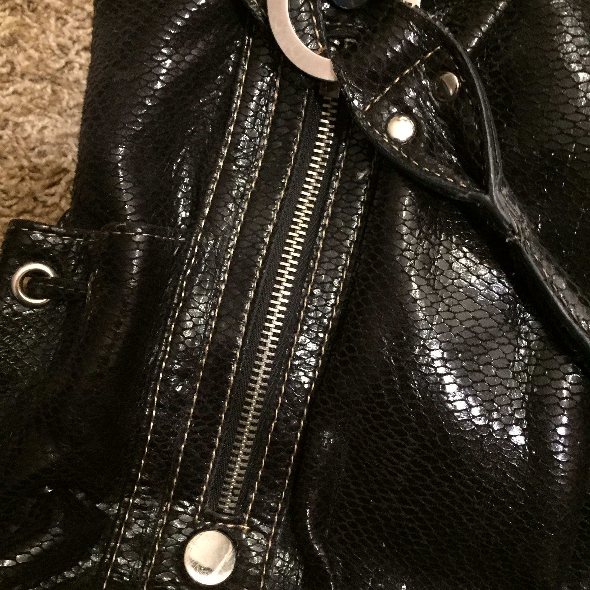 Style & co handbag shoulder purse black leather