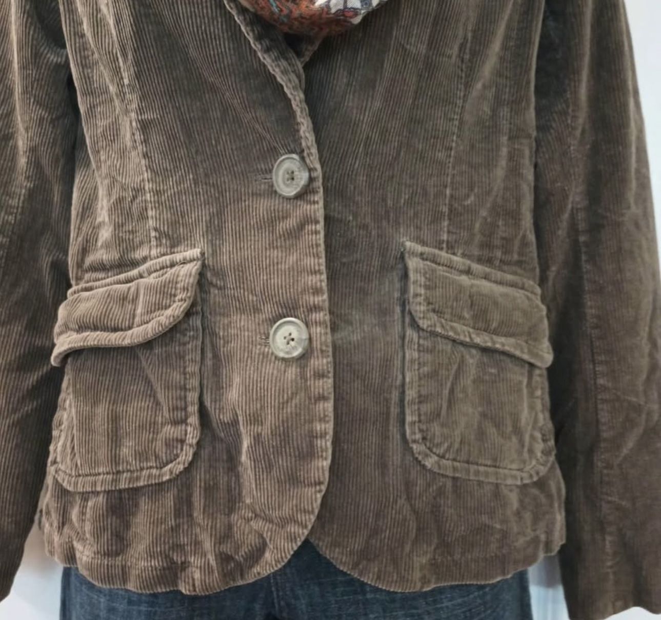 L.O.G.G by H&M Brown Corduroy 2 Button Closure Blazer