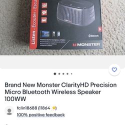  Monster ClarityHD Precision Micro Bluetooth Wireless Speaker 100WW