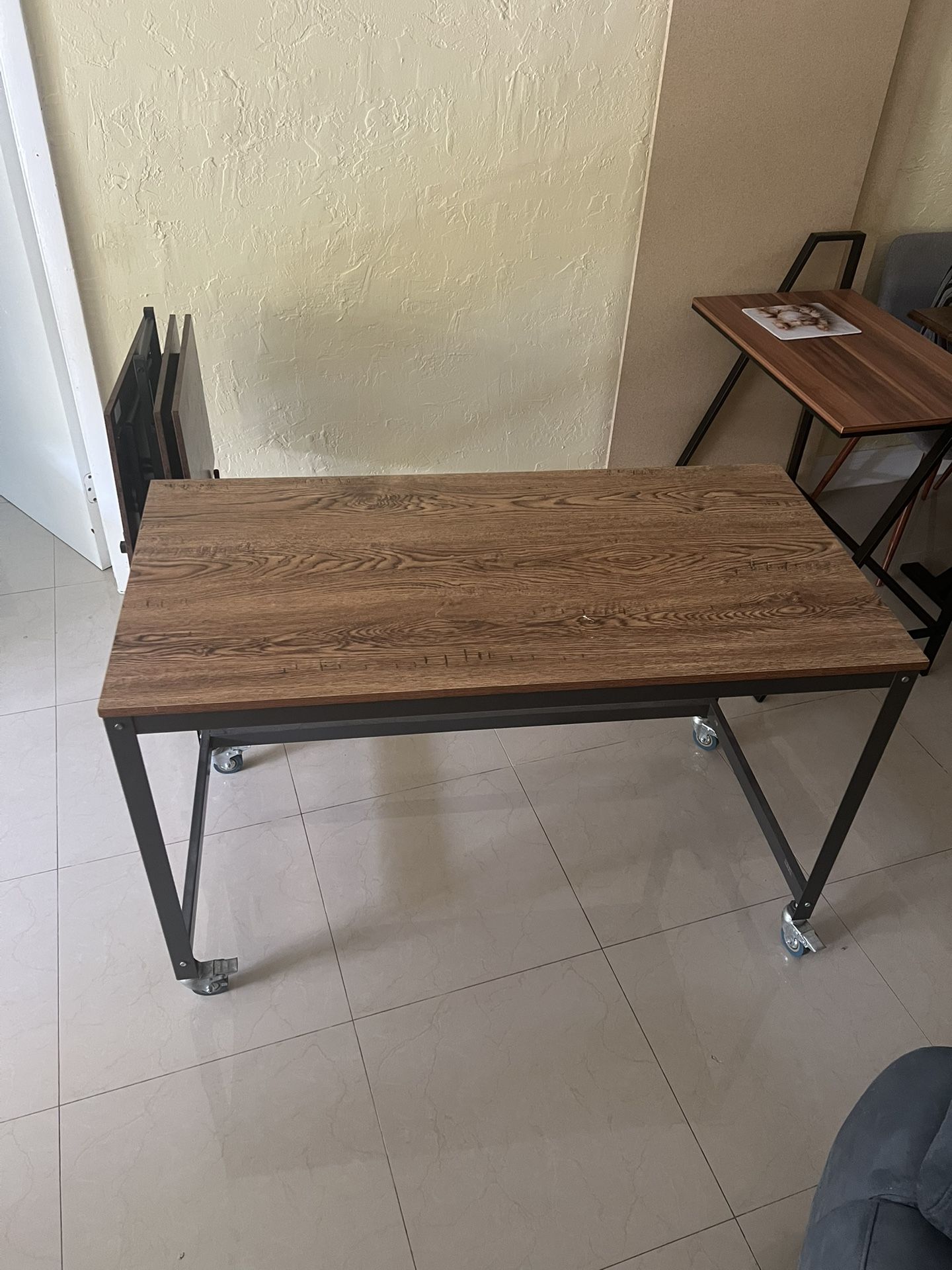 Wooden Table On Wheels
